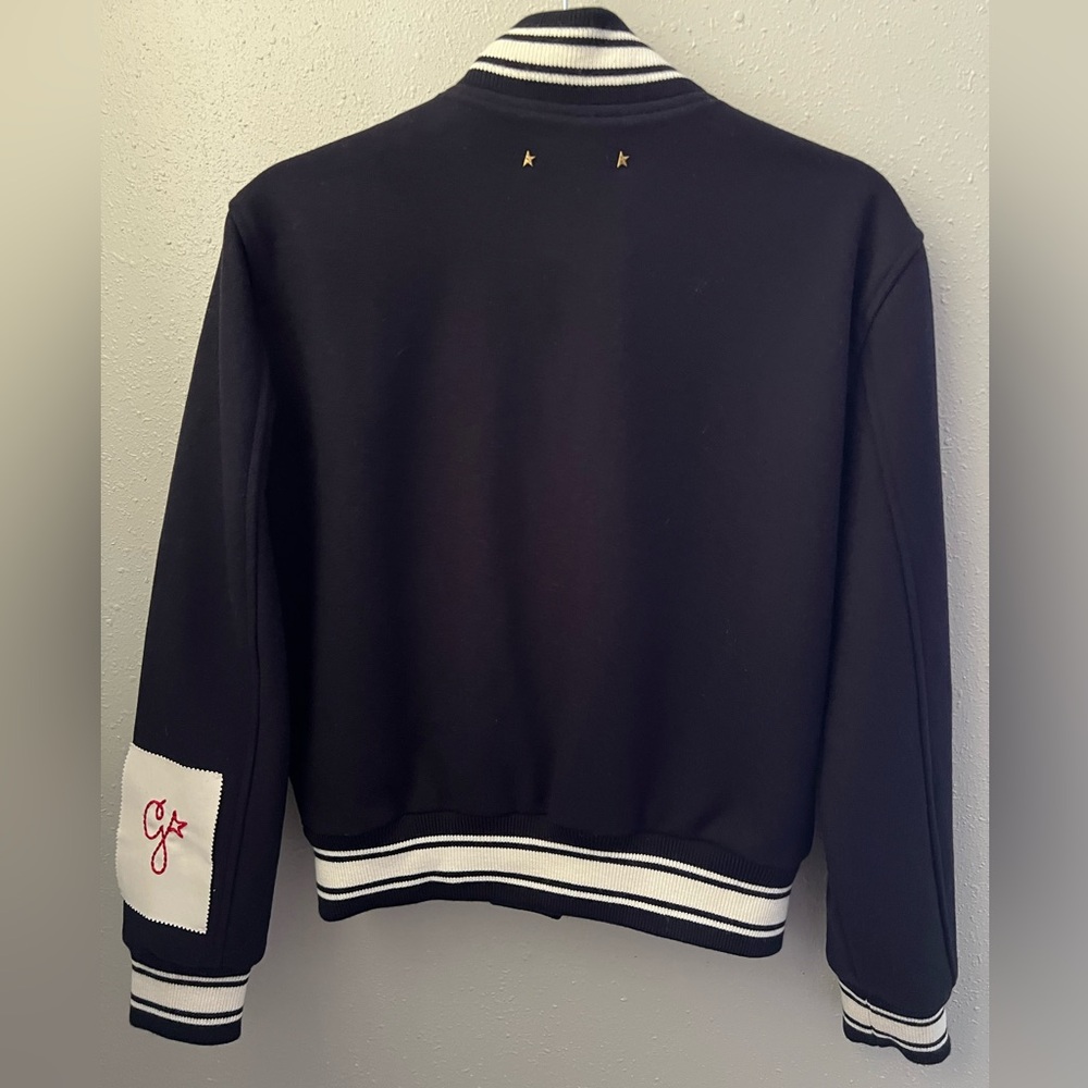 Golden Goose Dirce Navy Cropped Bomber Jacket Size 40 IT New - Picture 6 of 16
